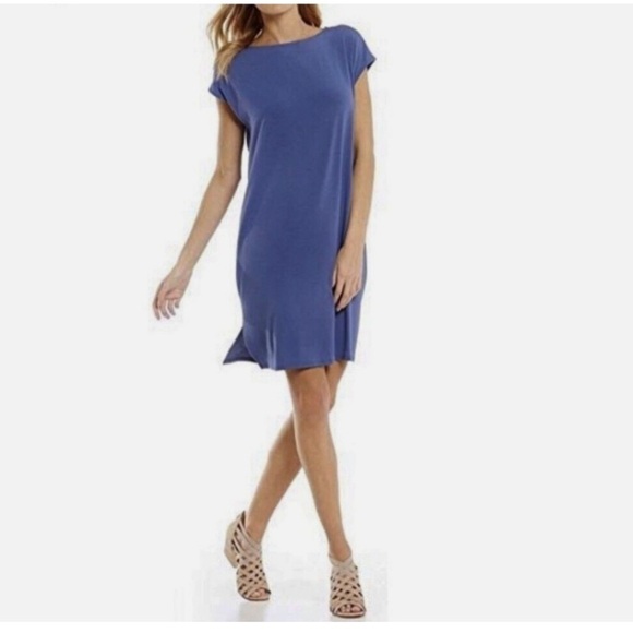 Eileen Fisher Viscose Jersey Knit Shift Dress Size Small - Picture 1 of 7